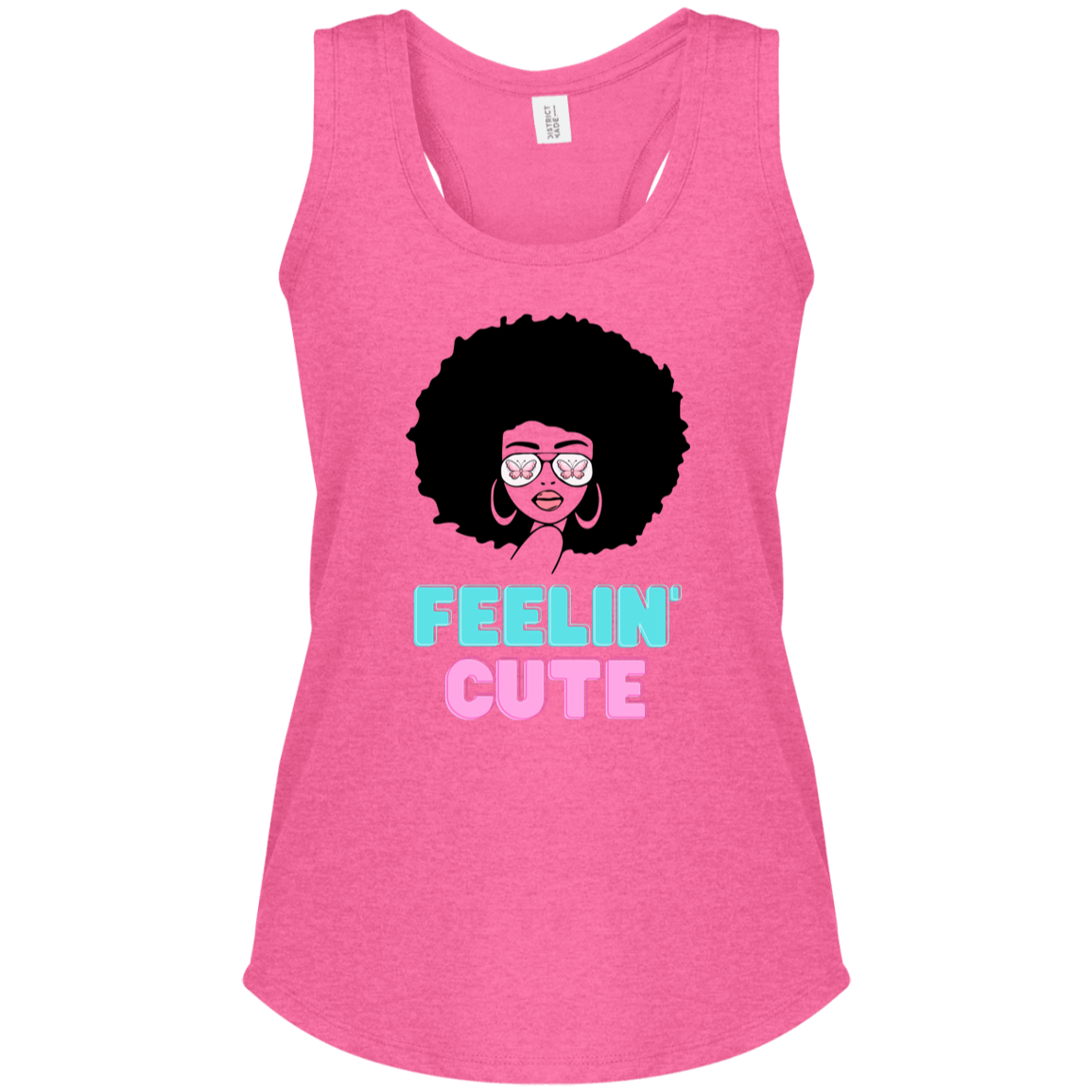 "Feelin' Cute" Women's Perfect Tri Racerback Tank