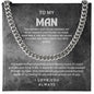 To My Man "Love You Always" Cuban Link Chain