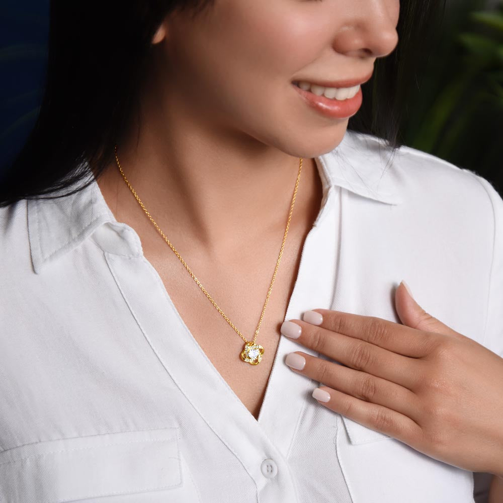 "Parents Heart and Joy" Love Knot Necklace