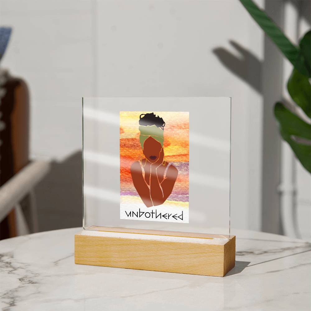 "Unbothered" Acrylic Square Plaque