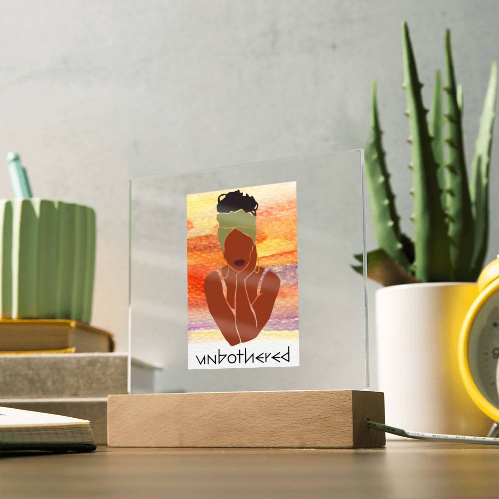"Unbothered" Acrylic Square Plaque