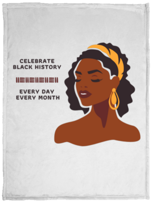 "Celebrate Black History" Cozy Plush Fleece Blanket - 30x40