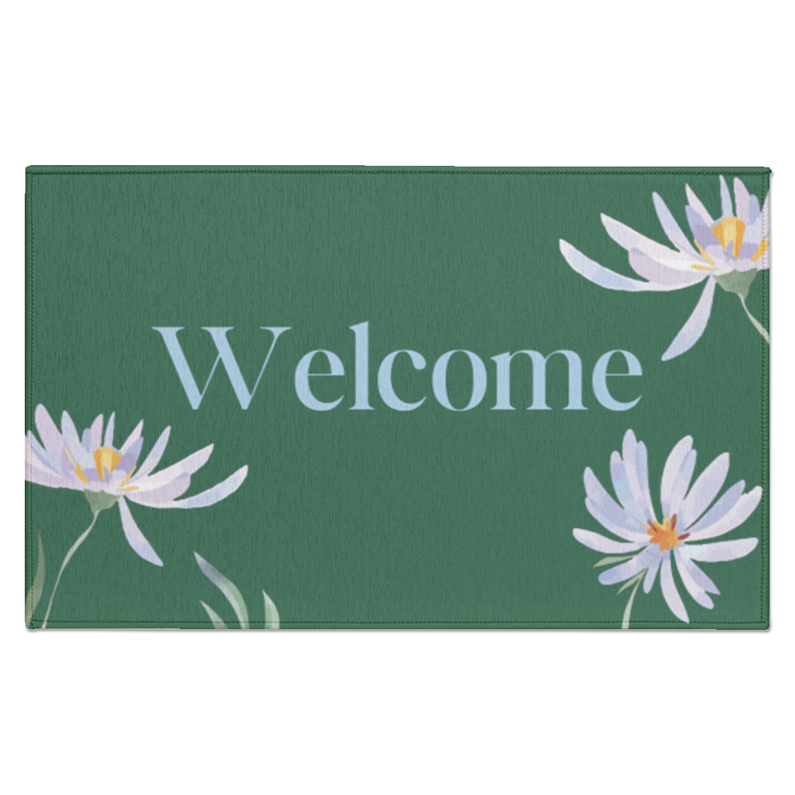 Indoor Doormat "Welcome" with Daisies