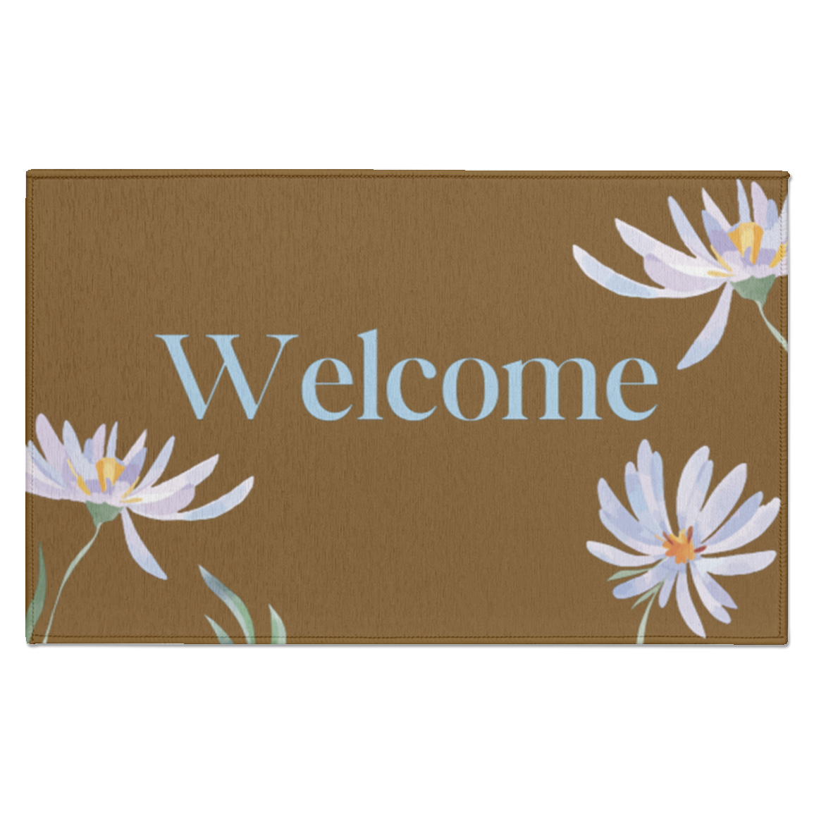 Indoor Doormat "Welcome" with Daisies