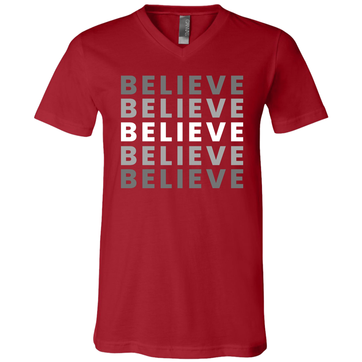 "Believe"  Unisex Jersey SS V-Neck T-Shirt