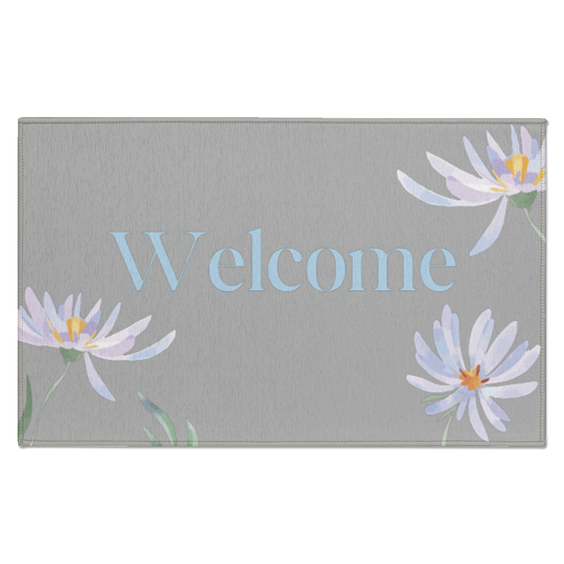 Indoor Doormat "Welcome" with Daisies