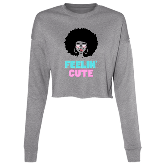 "Feelin' Cute" Ladies' Cropped Fleece Crew