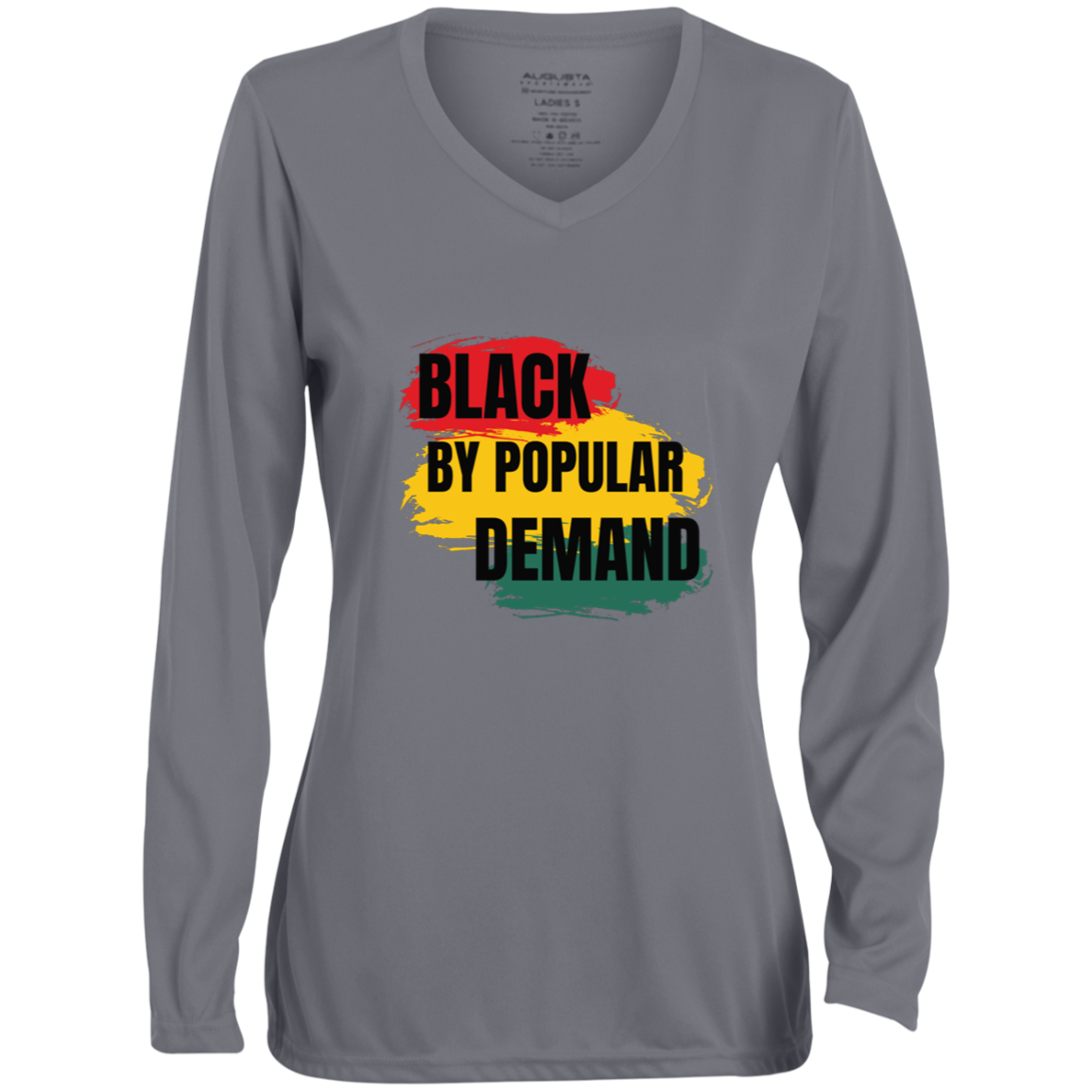 Ladies' Moisture-Wicking Long Sleeve V-Neck Tee