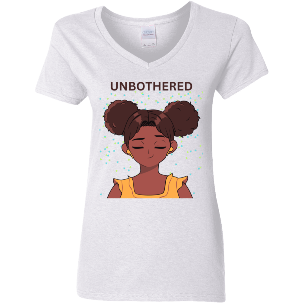 UNBOTHERED - Ladies' 5.3 oz. V-Neck T-Shirt
