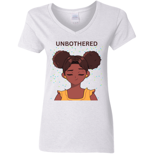 UNBOTHERED - Ladies' 5.3 oz. V-Neck T-Shirt