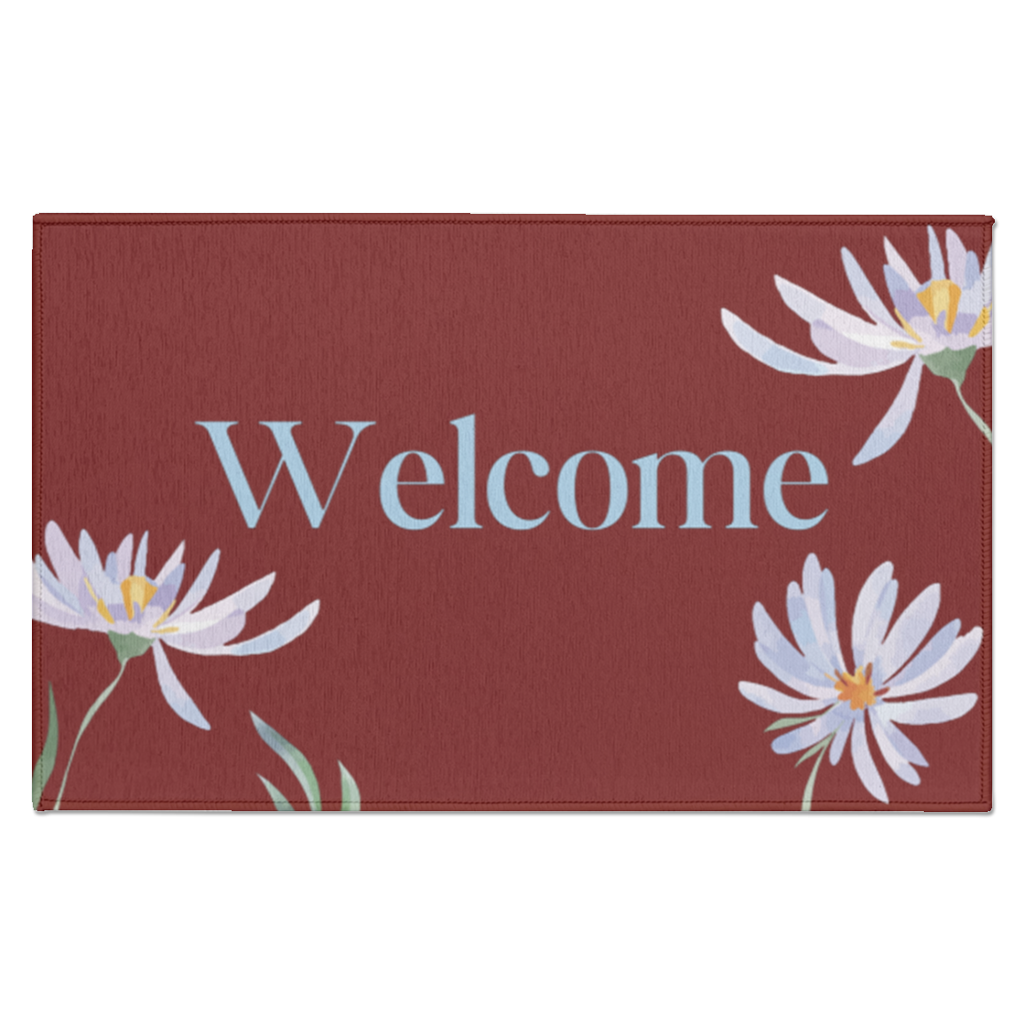 Indoor Doormat "Welcome" with Daisies
