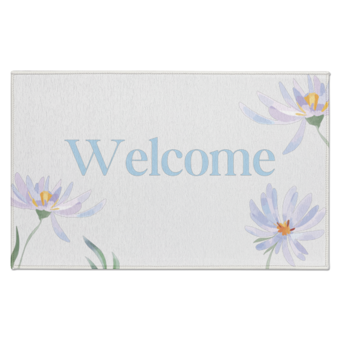 Indoor Doormat "Welcome" with Daisies