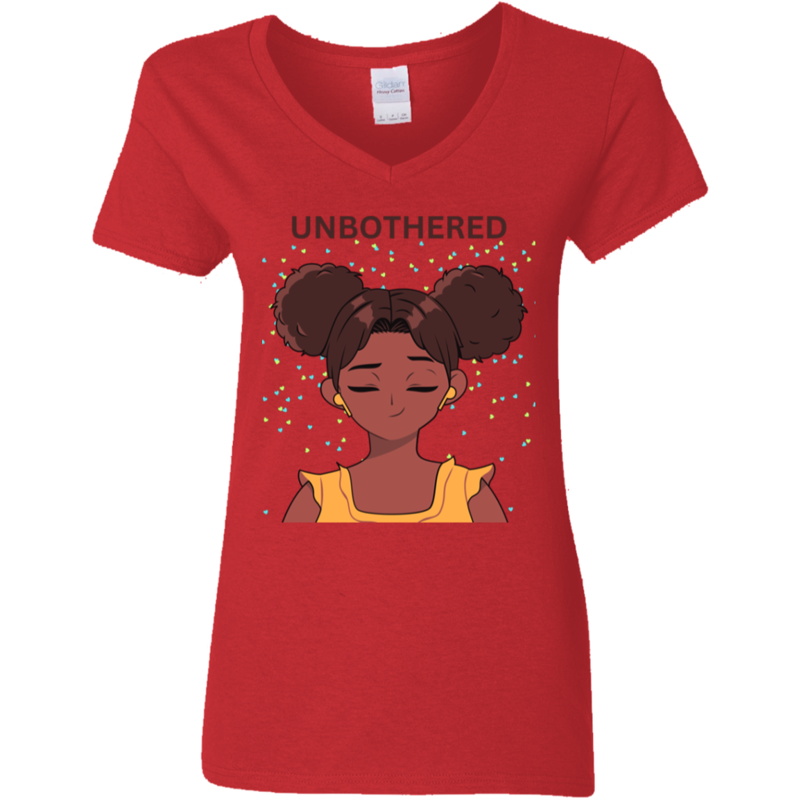 UNBOTHERED - Ladies' 5.3 oz. V-Neck T-Shirt
