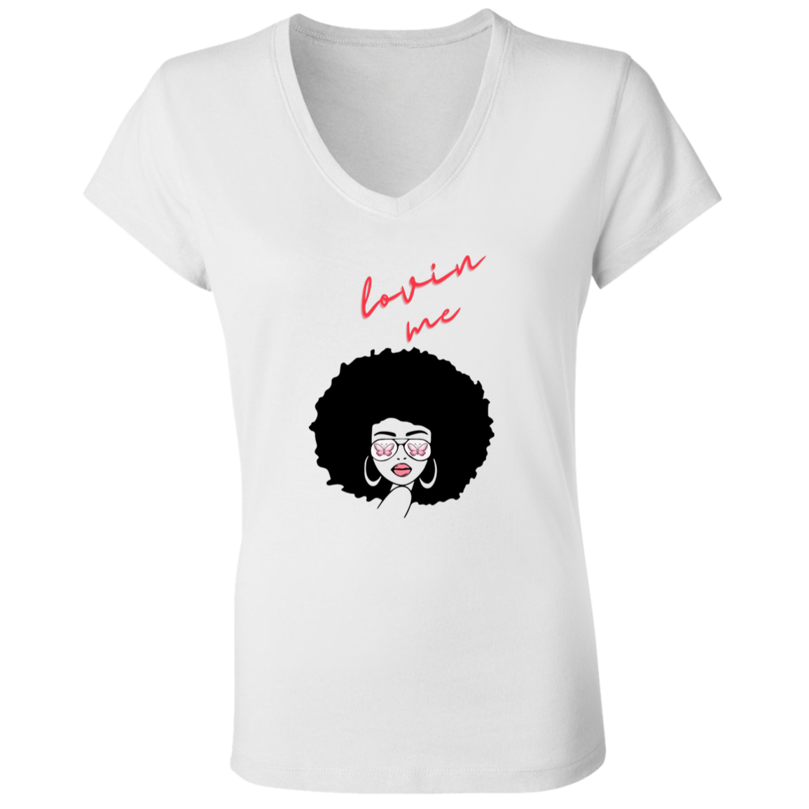 "Lovin' Me" Ladies' Jersey V-Neck T-Shirt