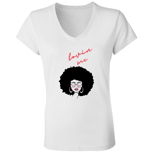 "Lovin' Me" Ladies' Jersey V-Neck T-Shirt