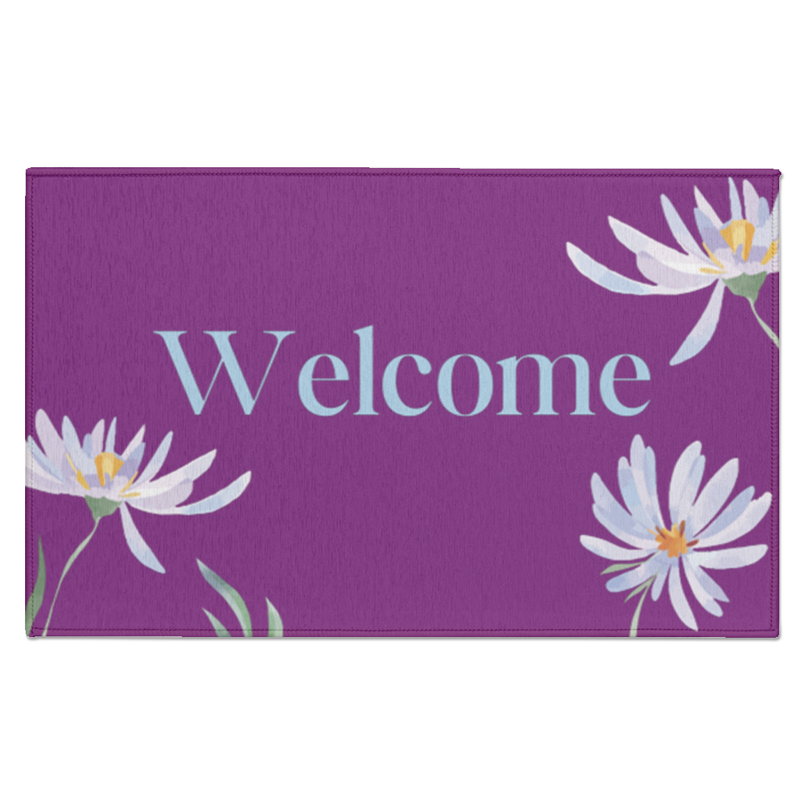 Indoor Doormat "Welcome" with Daisies