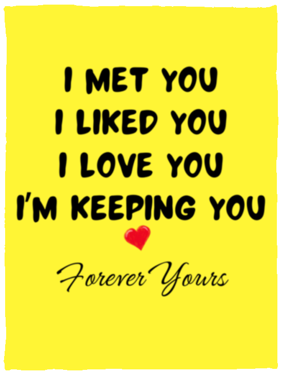 "I Met You...Forever Yours" Cozy Plush Fleece Blanket - 30x40