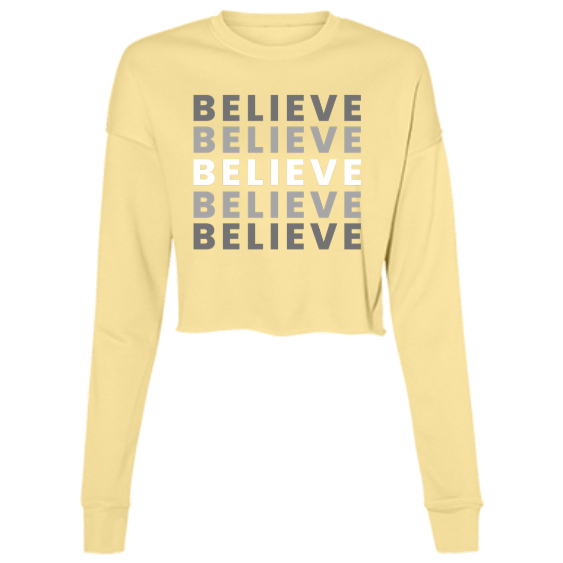 "Believe" Ladies' Cropped Fleece Crew