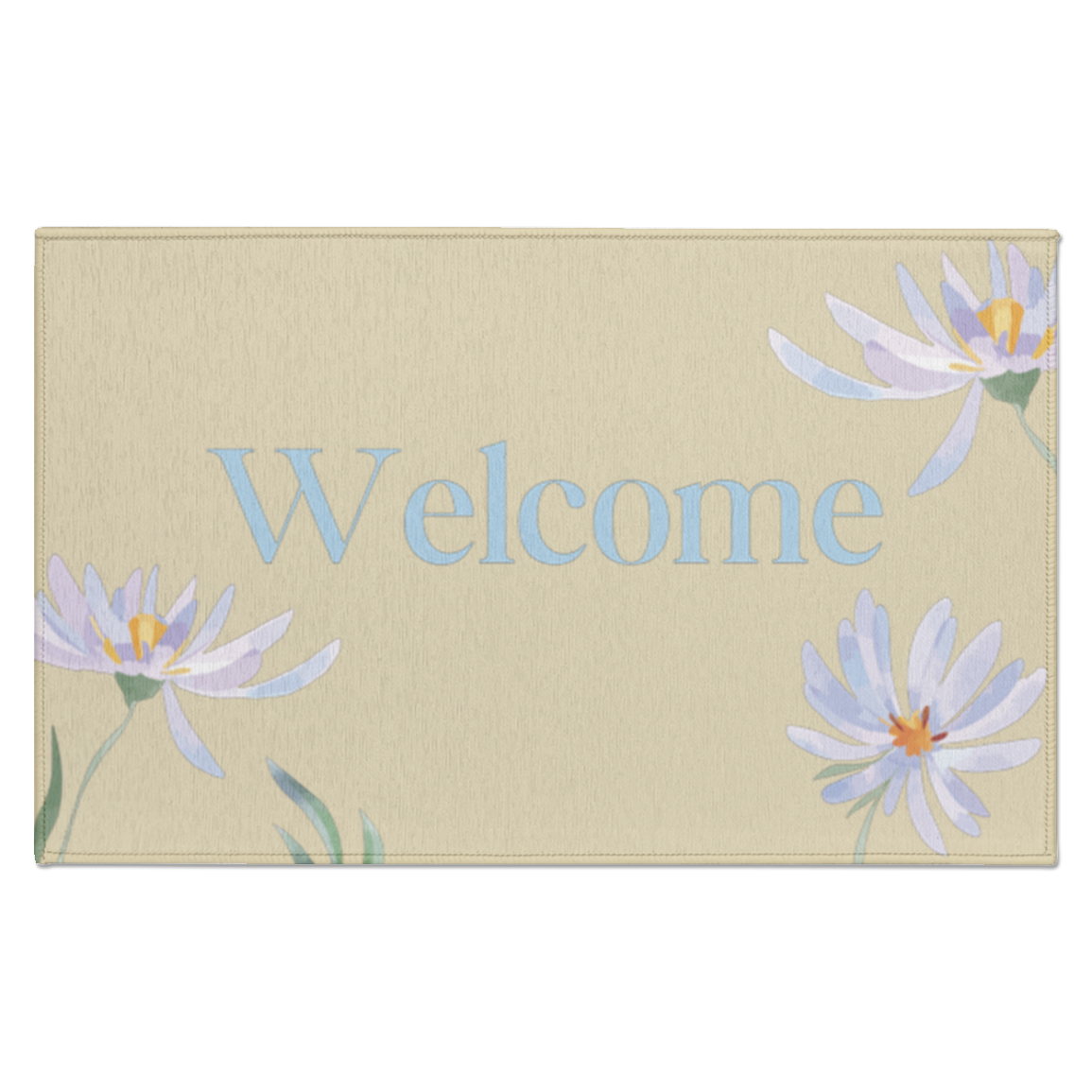 Indoor Doormat "Welcome" with Daisies