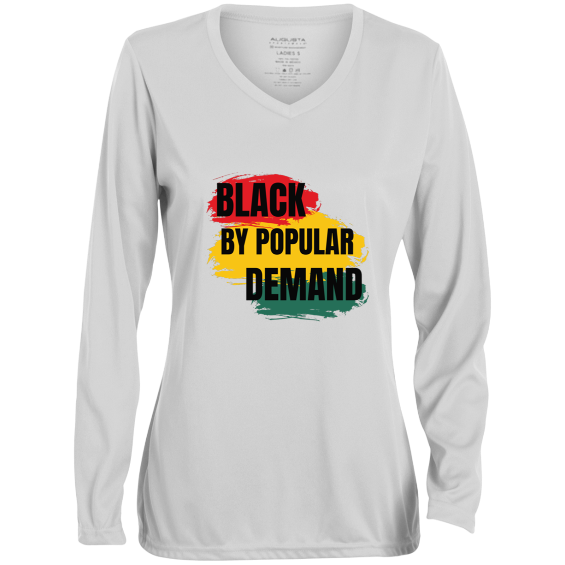 Ladies' Moisture-Wicking Long Sleeve V-Neck Tee