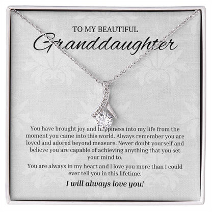 "To My Beautiful Granddaughter" Alluring Necklace
