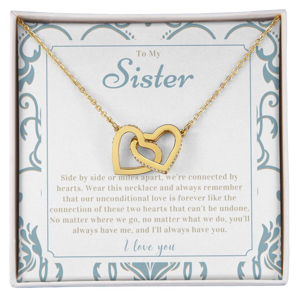 "Sister Love" Interlocking Hearts Necklace