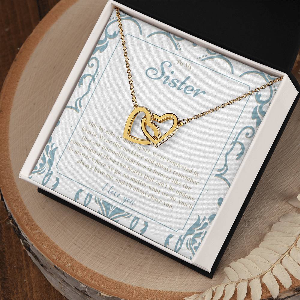 "Sister Love" Interlocking Hearts Necklace