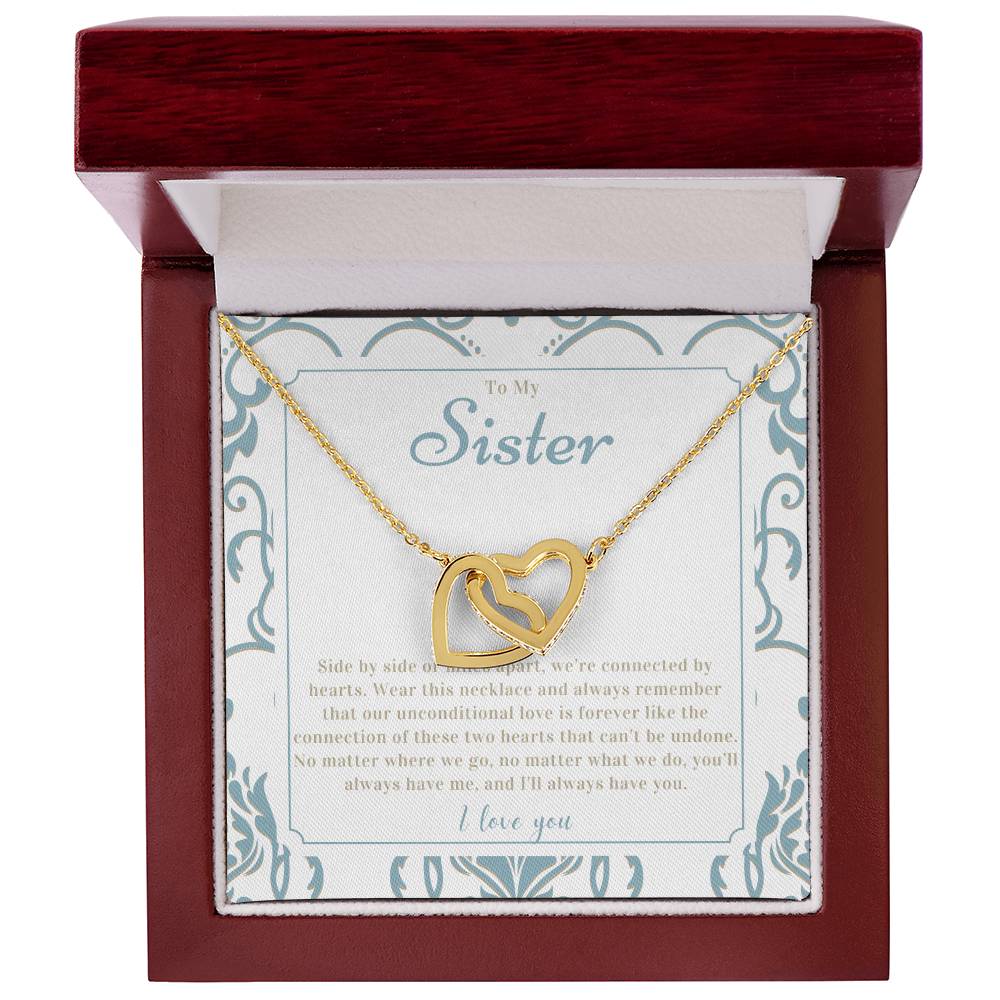 "Sister Love" Interlocking Hearts Necklace