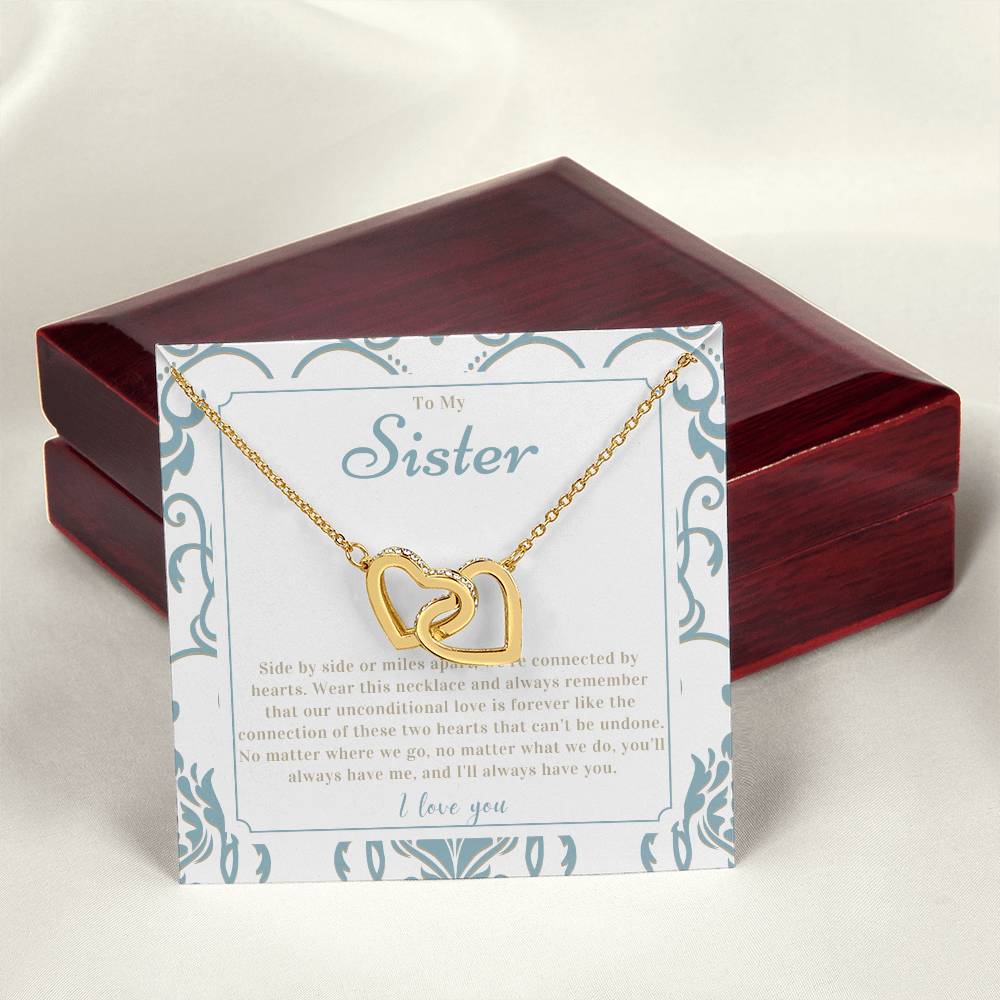 "Sister Love" Interlocking Hearts Necklace