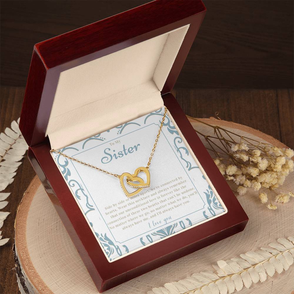 "Sister Love" Interlocking Hearts Necklace