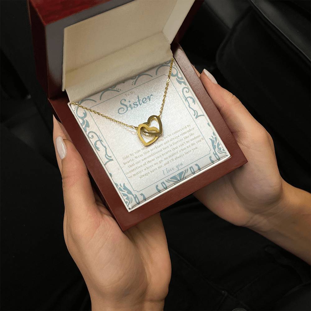 "Sister Love" Interlocking Hearts Necklace