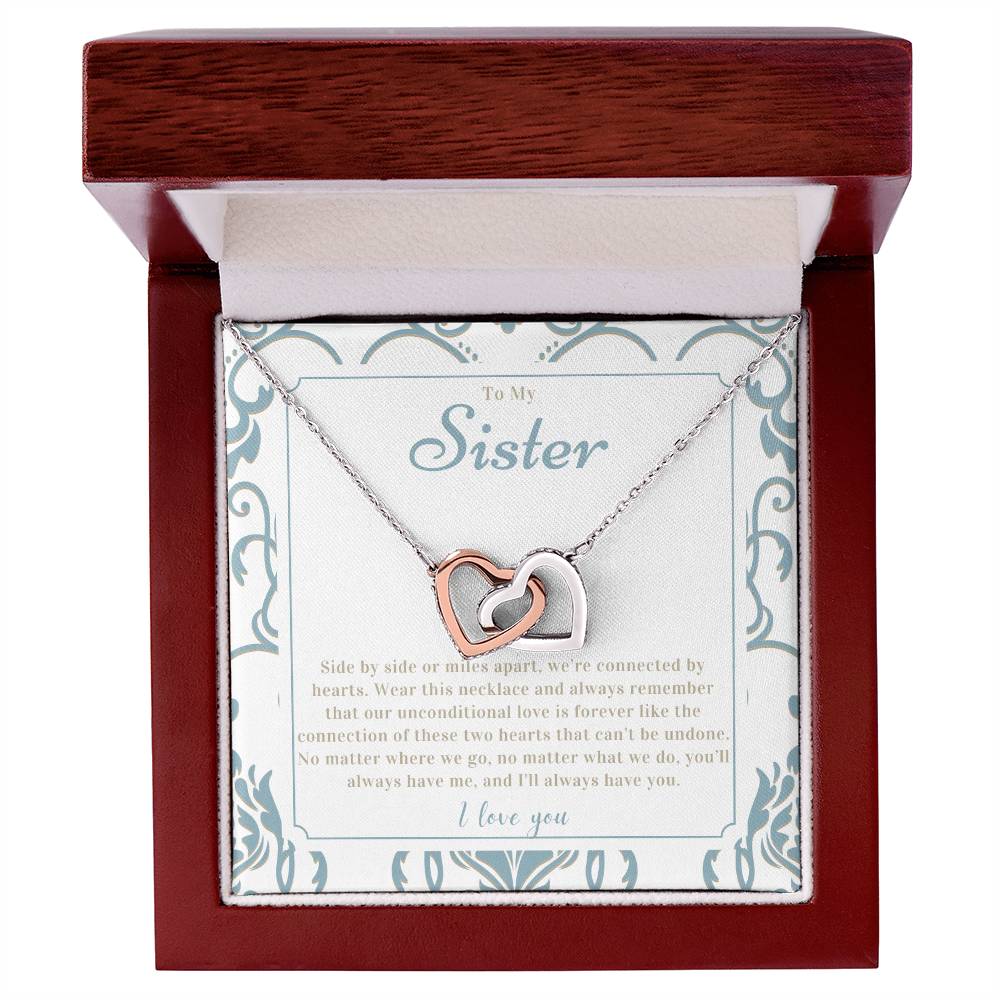 "Sister Love" Interlocking Hearts Necklace
