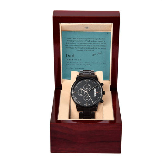 Black Chronographic Watch "For My Dad"
