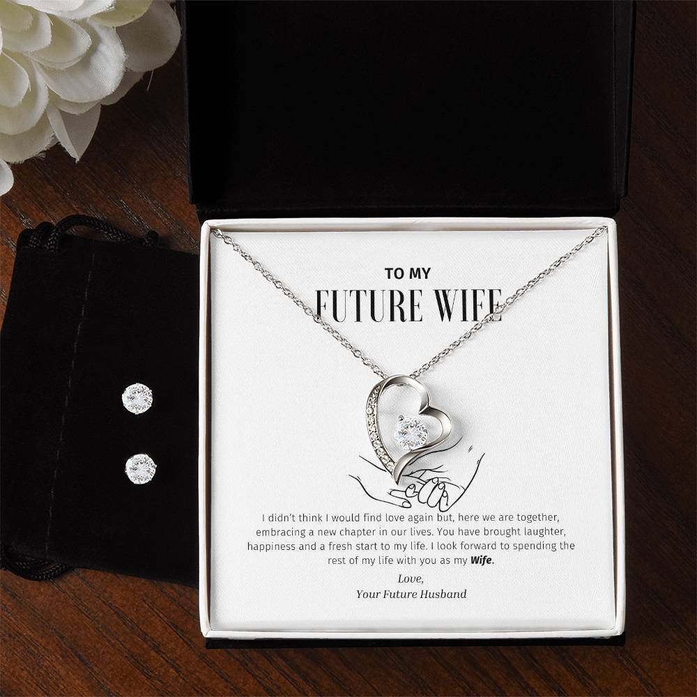 Forever Love "To My Future Wife" CZ Necklace and Earring Set