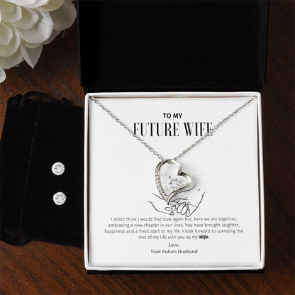 Forever Love "To My Future Wife" CZ Necklace and Earring Set