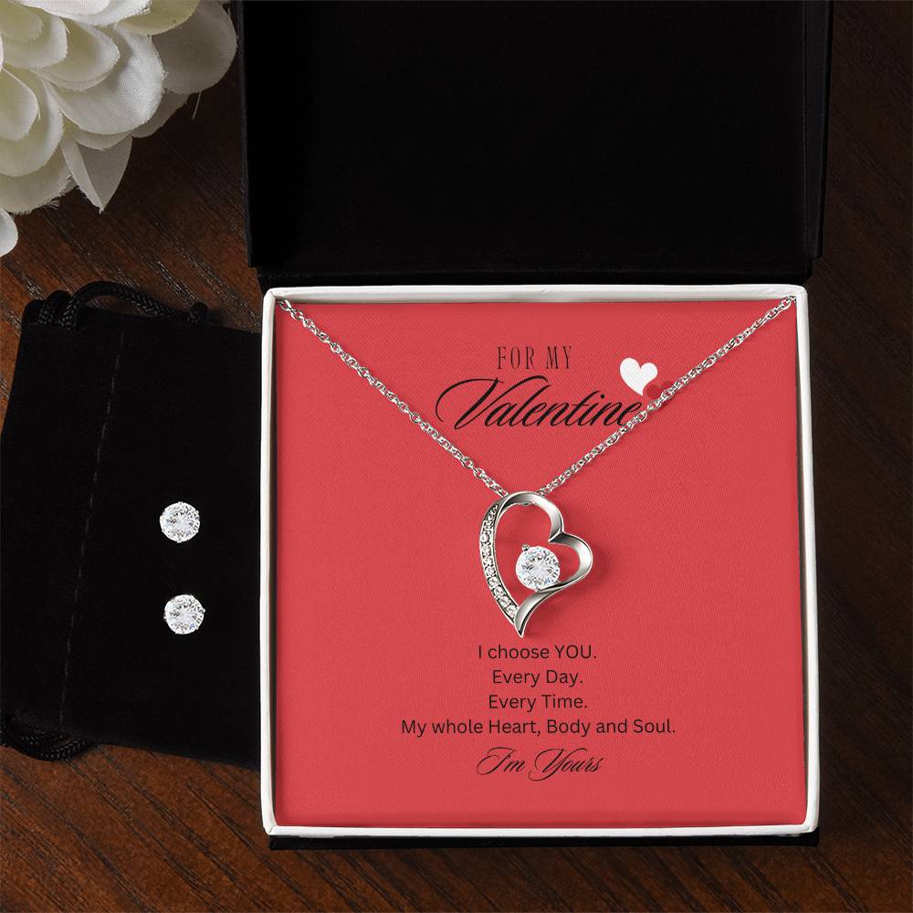 "I Choose YOU" Forever Love Necklace and Earring Set