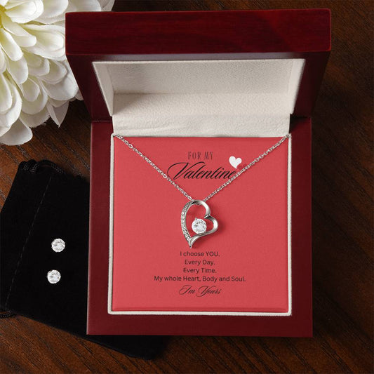 "I Choose YOU" Forever Love Necklace and Earring Set