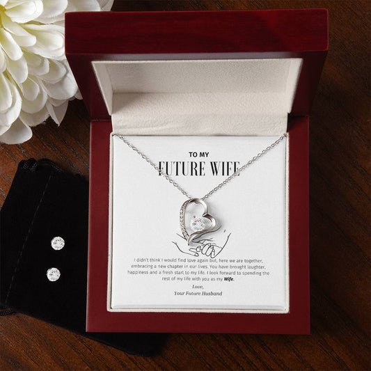 Forever Love "To My Future Wife" CZ Necklace and Earring Set