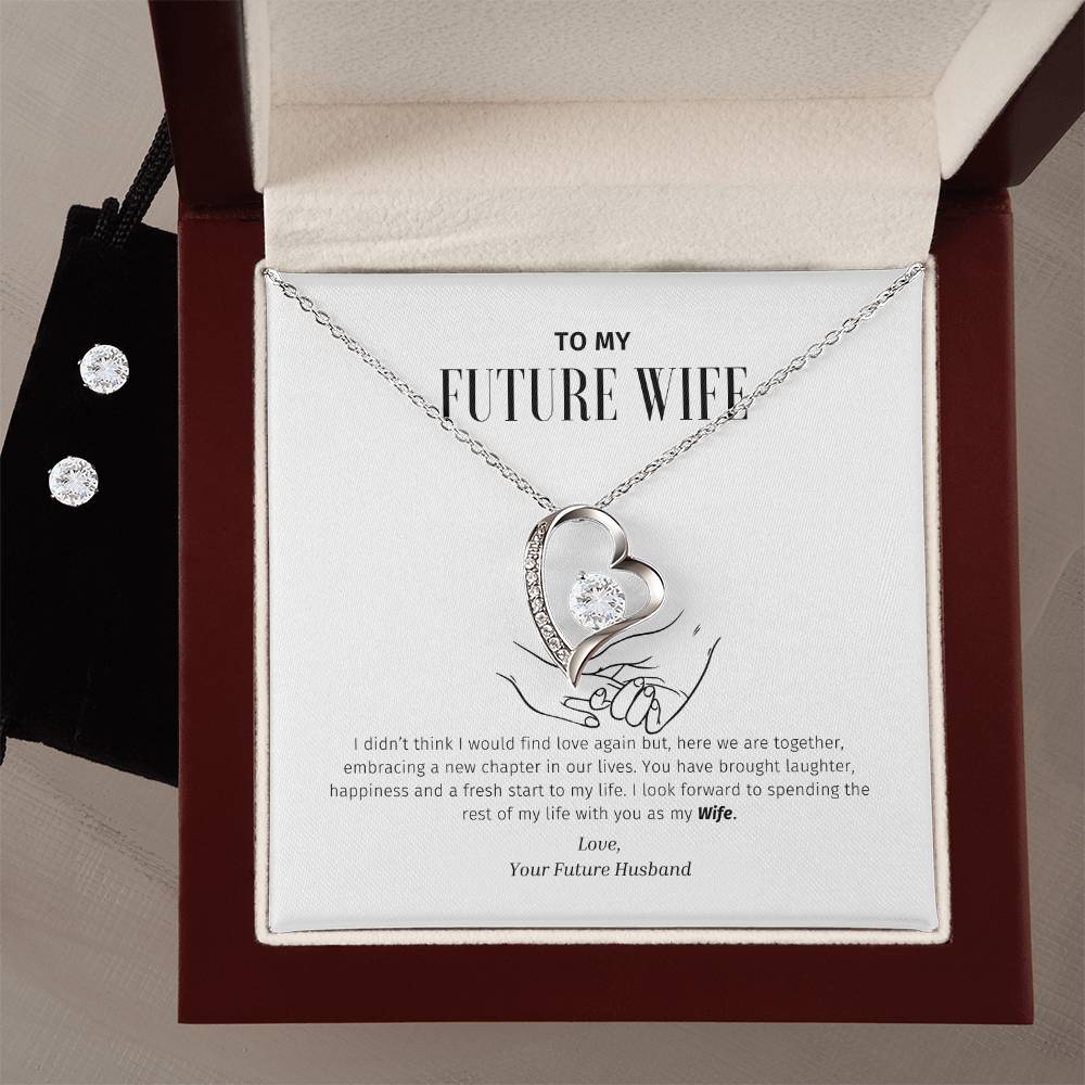 Forever Love "To My Future Wife" CZ Necklace and Earring Set