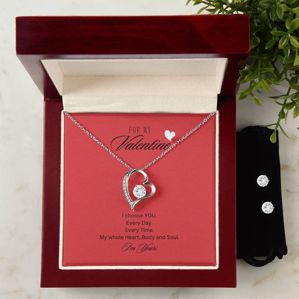 "I Choose YOU" Forever Love Necklace and Earring Set