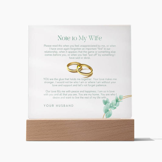 A Note to My Wife (In Green Ink Lettering)