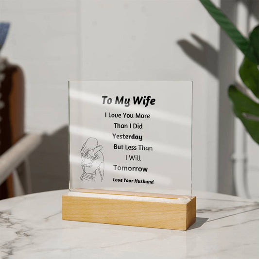 Square Acrylic Plaque for Wife