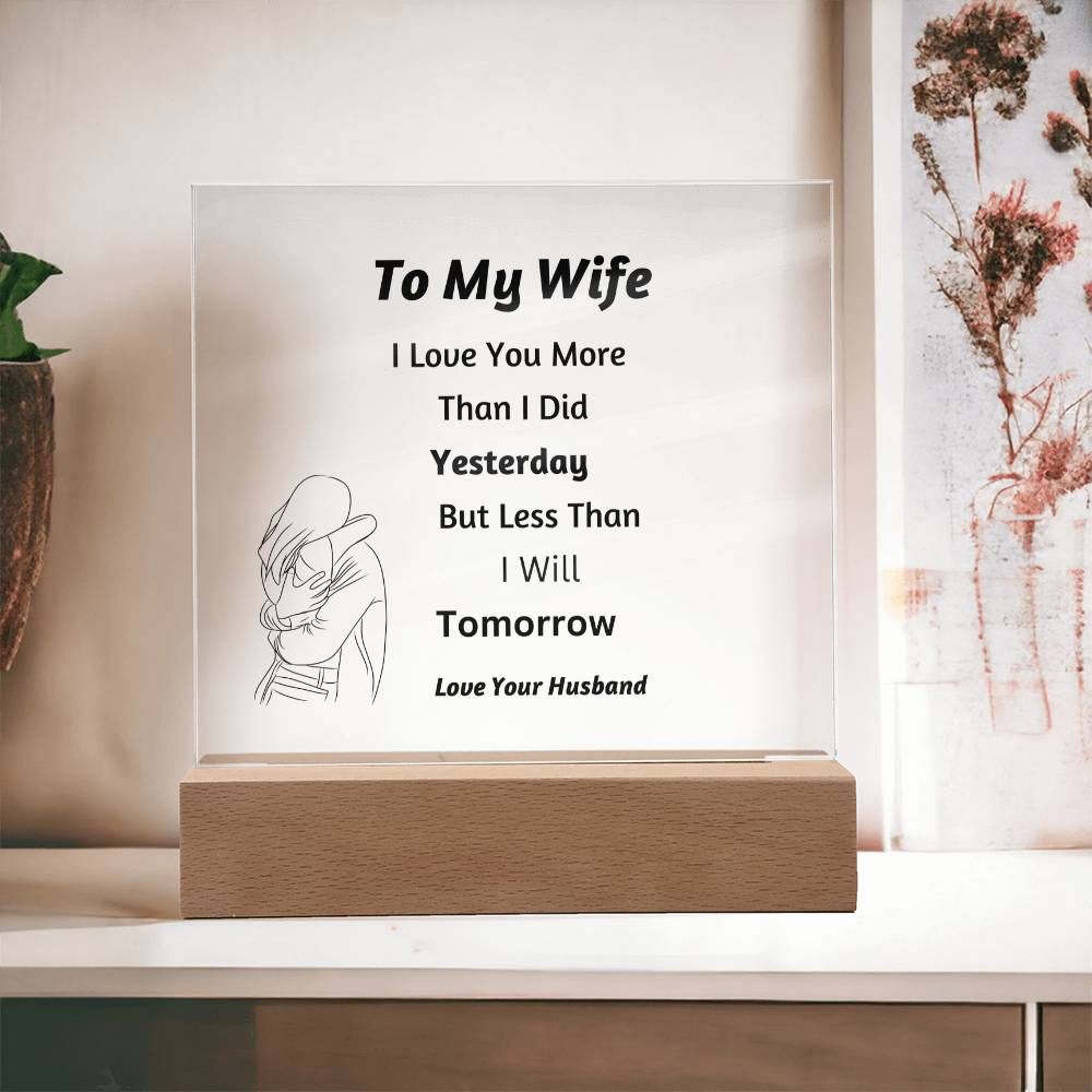 Square Acrylic Plaque for Wife