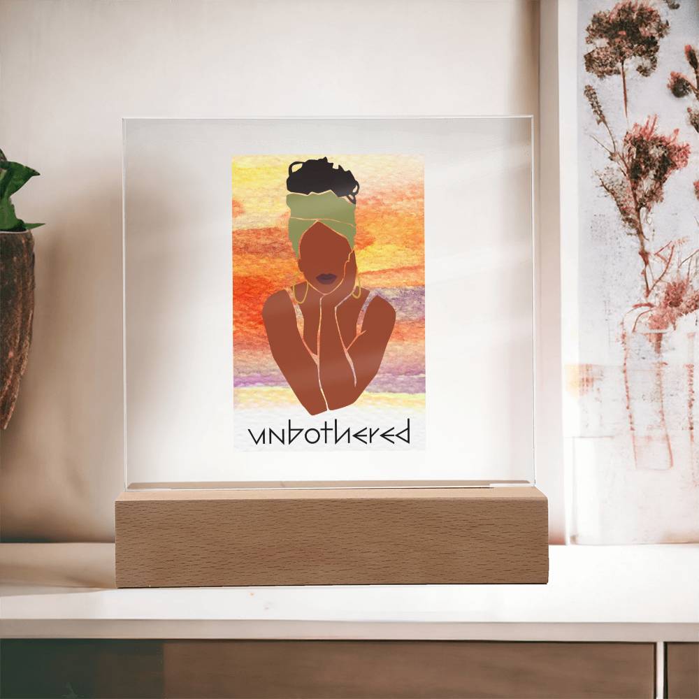"Unbothered" Acrylic Square Plaque