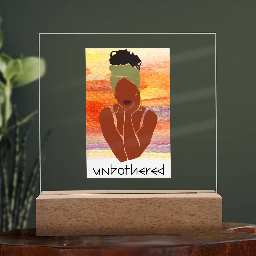 "Unbothered" Acrylic Square Plaque