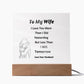 Square Acrylic Plaque for Wife