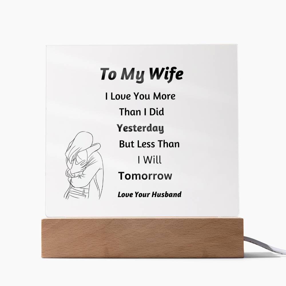 Square Acrylic Plaque for Wife