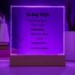 Square Acrylic Plaque for Wife