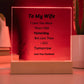 Square Acrylic Plaque for Wife
