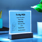 Square Acrylic Plaque for Wife